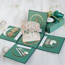 Kartka-pudełko na ślub - butelkowa zieleń