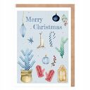 Kartka bożonarodzeniowa Merry Christmas Niebieska