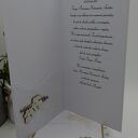 Kartka na Pierwszą Komunię Świętą (sztalugowa) z pudełkiem - scrapbooking w bieli i złocie