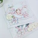 Pamiątka z okazji Chrztu Świętego - kartka scrapbooking 3D z pudełkiem (dla dziewczynki)