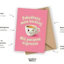 Kartka walentynkowa dla kawosza - pobudzasz mnie bardziej niż poranne espresso