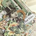 Kartka Best Wishes w stylu steampunk - elegancki prezent na urodziny