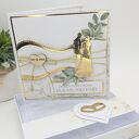 Elegancka kartka ślubna 14 &times; 14 cm w pudełku z życzeniami