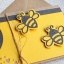 Kopertówka handmade z pszczółkami - urodzinowa kartka na prezent pieniężny