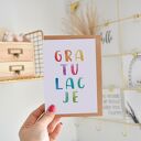 Kartka z gratulacjami tęczowa kolorowa (A6) z ekologiczną kopertą