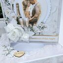 Ręcznie robiona kartka ślubna 14x14 cm 3D z pudełkiem i kieszonką na pieniądze