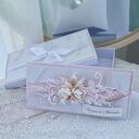 Kartka ślubna w pudrowym różu personalizowana