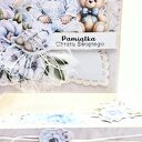 Pamiątka Chrztu Świętego w pudełku 14x14 cm - kartka ręcznie robiona z życzeniami