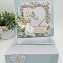Kartka ślubna pop - up 15x15 cm w pudełku - ręcznie robiona