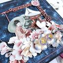 Kartka uniwersalna w stylu Japonii - Dzień Matki z motywem gejszy