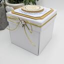Exploding box Komunia Święta biało-złoty z kielichem IHS - pamiątka handmade