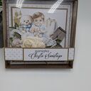 Pamiątka Chrztu Świętego dla chłopca - kartka handmade 3D w pudełku 14x14