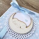 Kartka na roczek, babyshower i chrzest święty - personalizowana z kopertą na pieniądze
