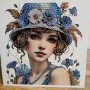 Kartka na życzenia z haftem diamentowym 15x15 cm