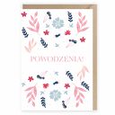Kartka okolicznościowa w kwiaty „Powodzenia” A6 z miejscem na życzenia