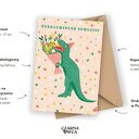 Kartka urodzinowa z dinozaurem - Radosnych urodzin!