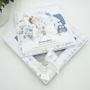 Ręcznie robiona kartka na Chrzest Święty w pudełku dla chłopca (14x14) - scrapbooking 3D