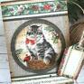 pomysł na prezenty święta ładna kartka świąteczna z kotem