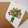 ohmagdaart urodziny karta dla babci kwiaty chłopiec dzień dziadka kartka podziękowania