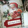 pomysł na prezent vintage z Mikołajem 2 - ładna świąteczna kartka na boże narodzenie