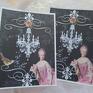 Urocze fantazyjne kartki z Marią Antoniną - wydrukowane na dobrej jakości papierze, ręcznie wycinane - grafika shabby chic