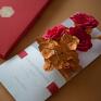 Personalized Wedding Money Envelope Card, Red Congratulations 3D Karteczka 3D na prezent. Ślubna