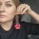 Klipsy długie czerwone kwiaty i filigrany - boho upominek dla niej