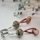 Klipsy orientalne Boho wykonane w pojedynczym egzemplarzu rękodzieło box x1