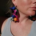 Klipsy boho Szalenstwo z piórami - Frida, etno i ślubne