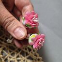 Orientalne kwiaty na klipsach - styl boho Frida, handmade