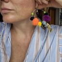 Klipsy koła z pomponami folk i boho - Frida Indianie