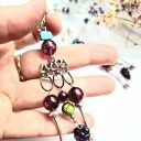 Boho klipsy handmade z chwostami - pojedynczy egzemplarz (lekkie i kolorowe)
