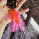 Klipsy etno boho pióra Frida folk - ręcznie robione