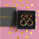 Kolekcja WIANKI: urocze klipsy: jadeit multicolor