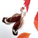 Kolczyki pióra jesienne lekkie etno boho folk