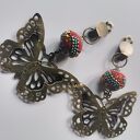 Klipsy Bali Orient - motyl i lekkie chwosty boho na klipsach