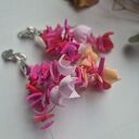 Klipsy leciutkie kolorowe kwiaty - handmade