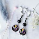 śliczne długie klipsy wiszące BLACK ORIENT