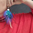 Klipsy leciutkie turkusowe pióra mogą być zamienione na kolczyki polecam wykonane w pojedynczym egze