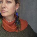 Klipsy z piórami boho - handmade w pojedynczym egzemplarzu