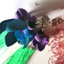 Klipsy etno boho z chwostami - frędzle handmade na ślub i folk