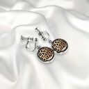 Śliczne wiszące klipsy z wzorem w cętki