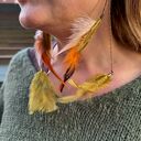 Klipsy długie pióra kolorowe bardzo stylowe polecam zwracają uwagę duże leciutkie cudne Box X1