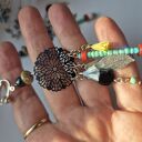 Klipsy boho-orient "ET" - lekkie klipsy handmade