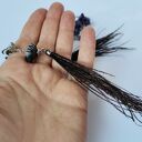 Lekkie klipsy z piórami strusimi - folk boho Ruda Klara (box x1)