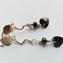 klipsy etno boho folk czarne serca kryształki X1