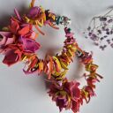 Klipsy energetyczne ukwiecone koła - lekkie boho Frida, ręcznie robione