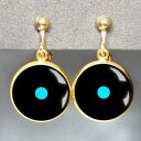 klipsy wiszące - turkusowa kropka