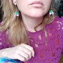 Klipsy kolorowe kwiaty w stylu etno boho folk