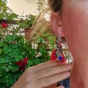 Klipsy z pomponami Frida - boho folk na ślub bez przekłuwania
